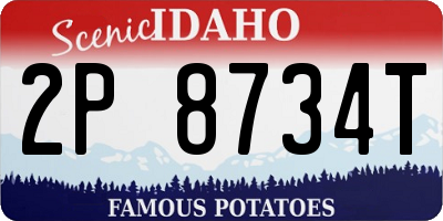 ID license plate 2P8734T