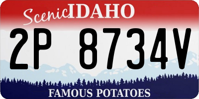 ID license plate 2P8734V