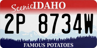 ID license plate 2P8734W