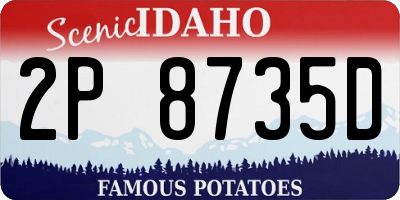 ID license plate 2P8735D