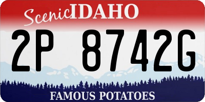 ID license plate 2P8742G