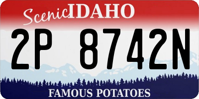 ID license plate 2P8742N