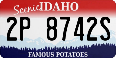 ID license plate 2P8742S