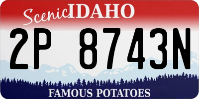 ID license plate 2P8743N