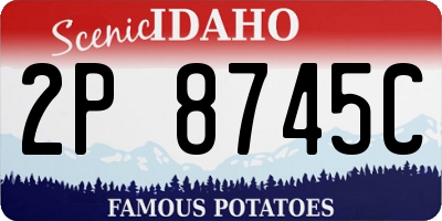 ID license plate 2P8745C