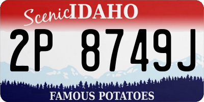 ID license plate 2P8749J