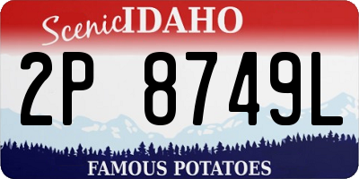 ID license plate 2P8749L