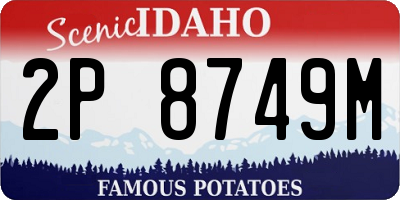 ID license plate 2P8749M