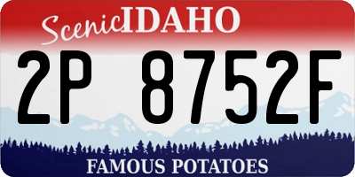 ID license plate 2P8752F