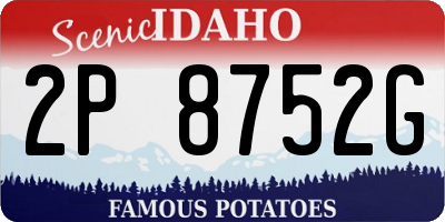 ID license plate 2P8752G