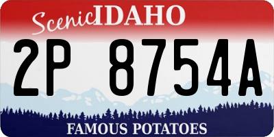 ID license plate 2P8754A