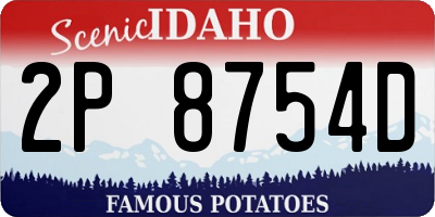 ID license plate 2P8754D