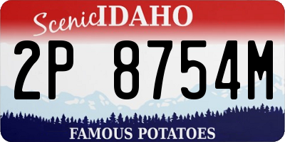 ID license plate 2P8754M