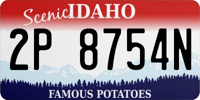 ID license plate 2P8754N