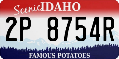 ID license plate 2P8754R