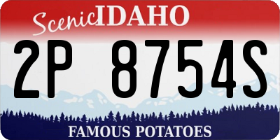 ID license plate 2P8754S