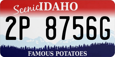 ID license plate 2P8756G