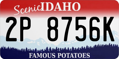 ID license plate 2P8756K