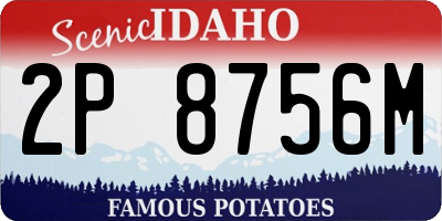 ID license plate 2P8756M
