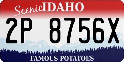ID license plate 2P8756X
