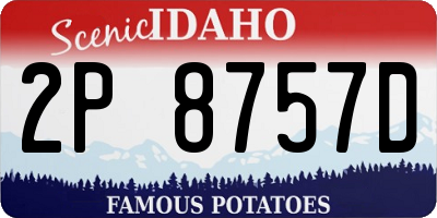ID license plate 2P8757D