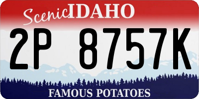 ID license plate 2P8757K