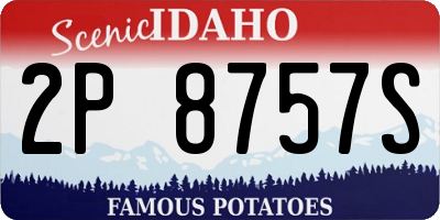 ID license plate 2P8757S