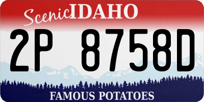 ID license plate 2P8758D