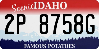 ID license plate 2P8758G