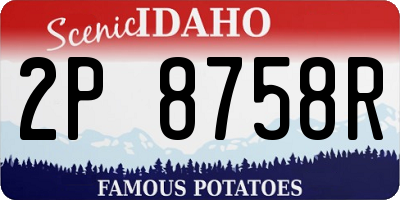 ID license plate 2P8758R