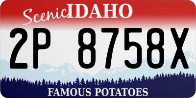ID license plate 2P8758X