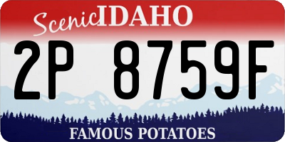 ID license plate 2P8759F
