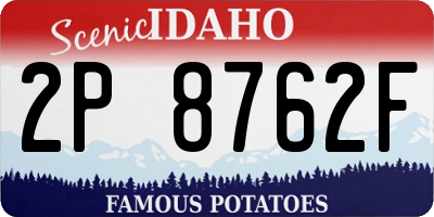 ID license plate 2P8762F