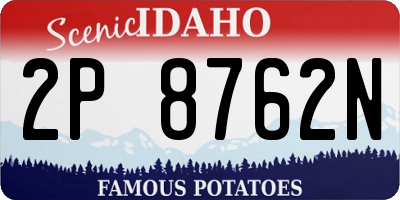 ID license plate 2P8762N