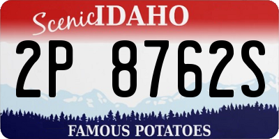ID license plate 2P8762S