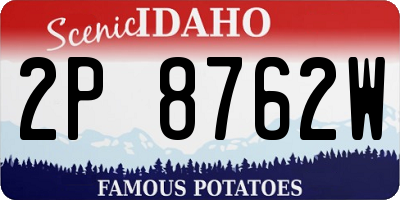 ID license plate 2P8762W