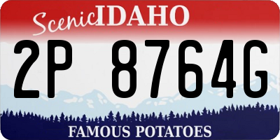 ID license plate 2P8764G