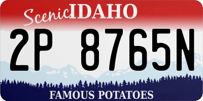 ID license plate 2P8765N