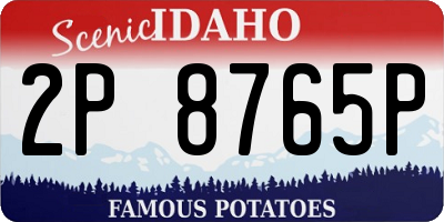 ID license plate 2P8765P