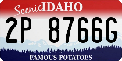 ID license plate 2P8766G