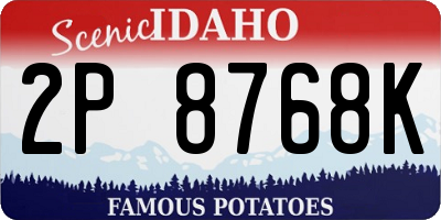 ID license plate 2P8768K