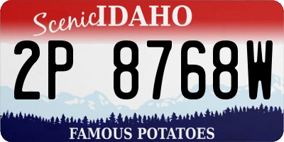 ID license plate 2P8768W
