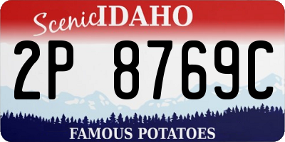 ID license plate 2P8769C