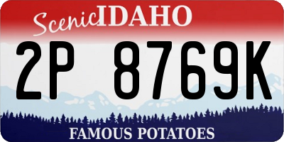 ID license plate 2P8769K