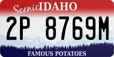 ID license plate 2P8769M