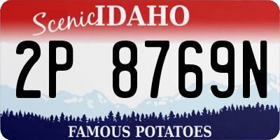 ID license plate 2P8769N