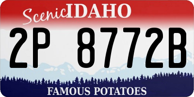 ID license plate 2P8772B