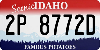 ID license plate 2P8772D