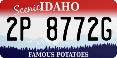 ID license plate 2P8772G