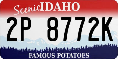 ID license plate 2P8772K